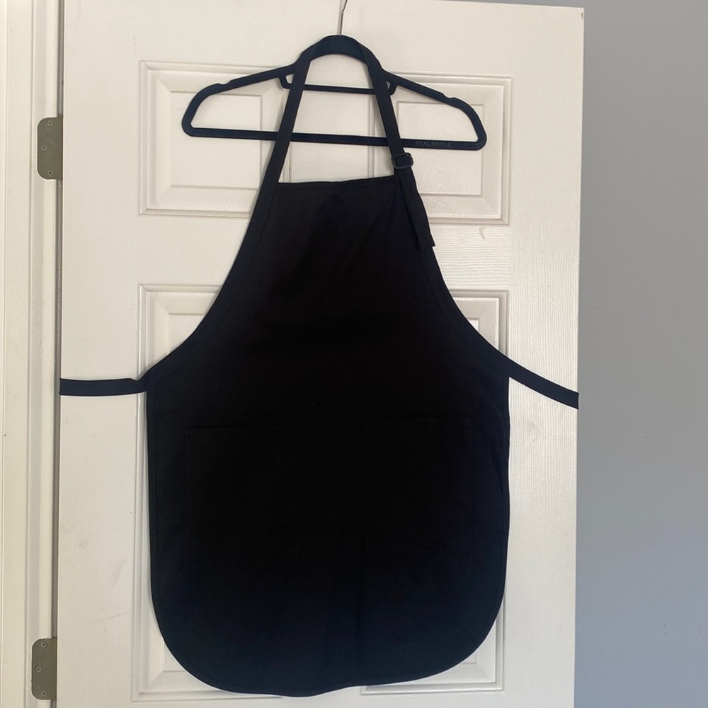 Port Authority 2-Pocket Bib Apron. Black. Can be worn by Men and Women.